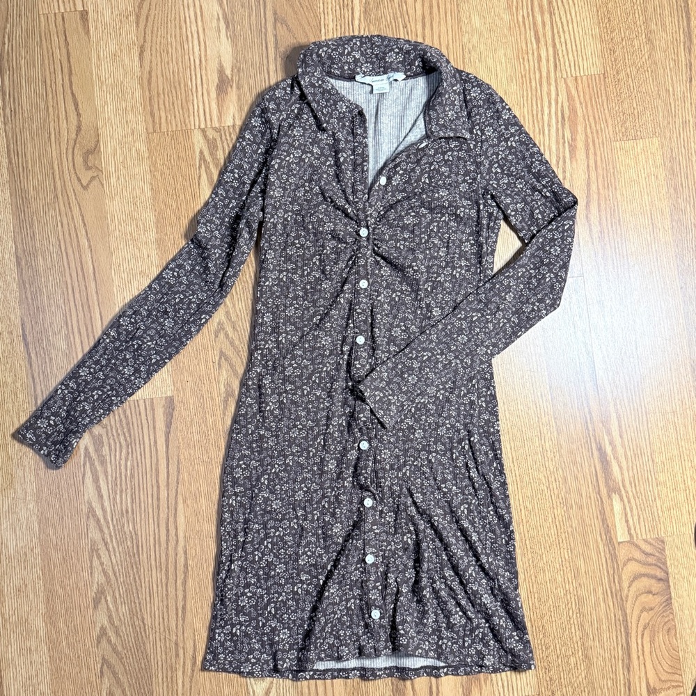 American Eagle Outfitters Dark Floral Long Sleeve Dress